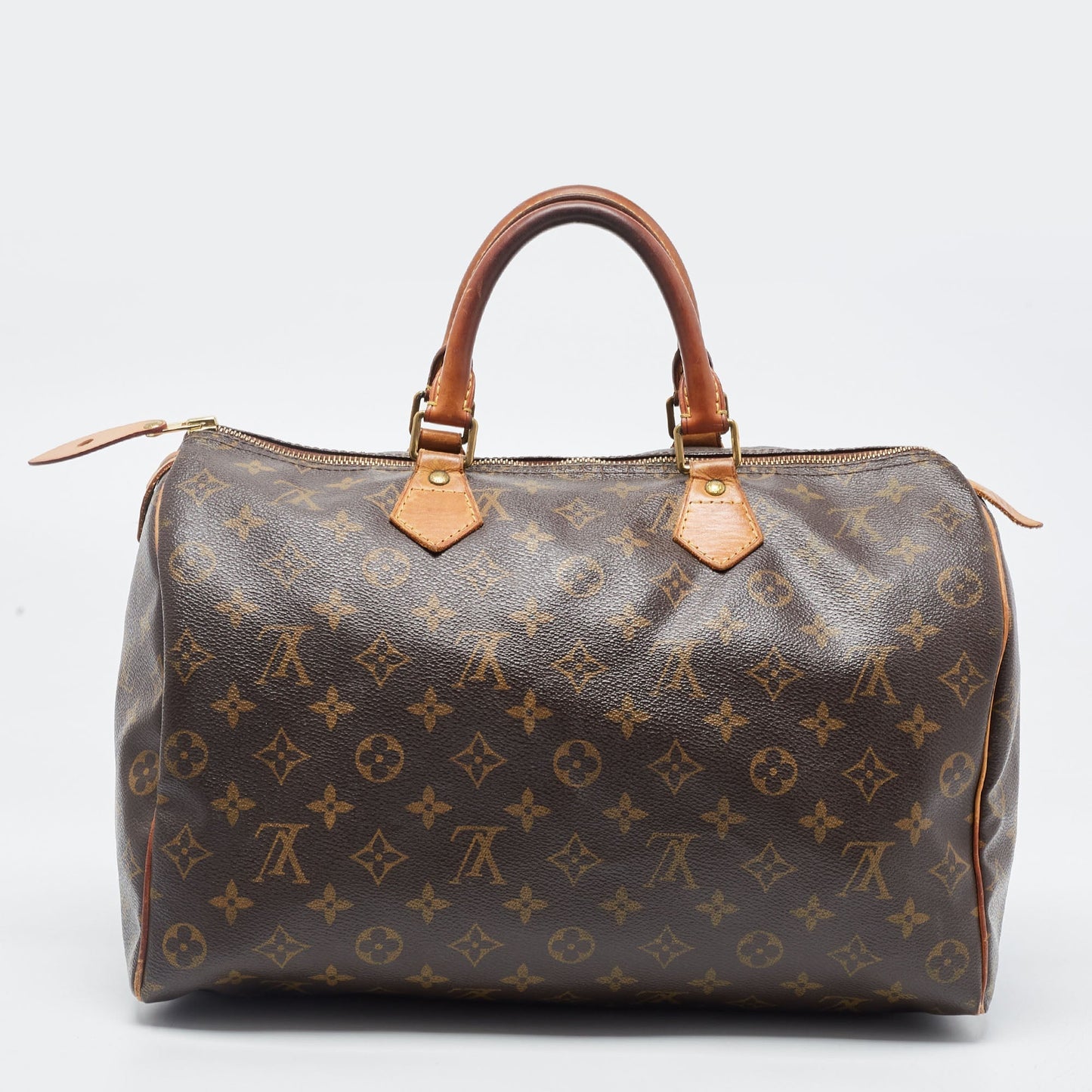 LOUIS VUITTON Brown Canvas Monogram Speedy 35 Handbag