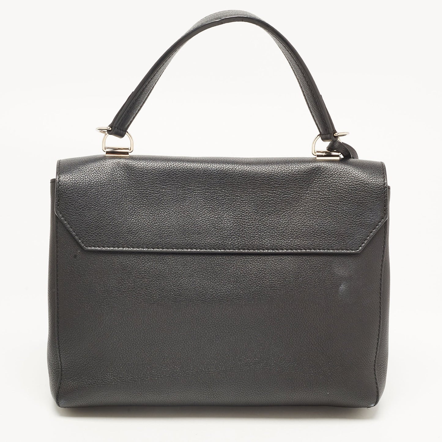 LOUIS VUITTON Black Leather Lockme II Top Handle Bag