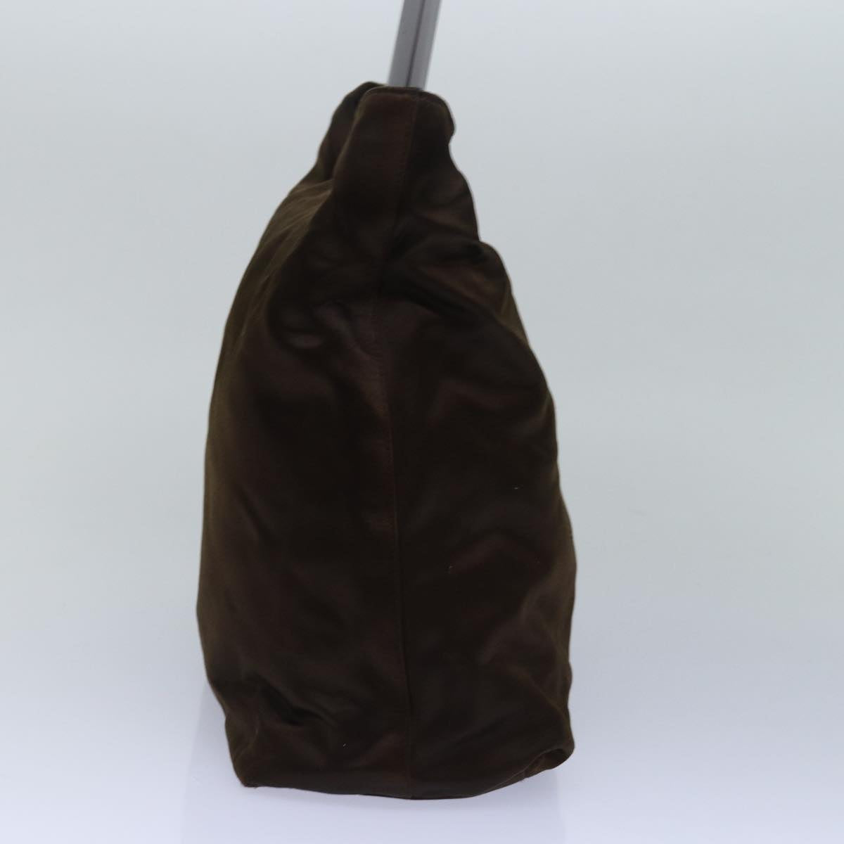 PRADA Tote Bag Satin Brown Auth mr230