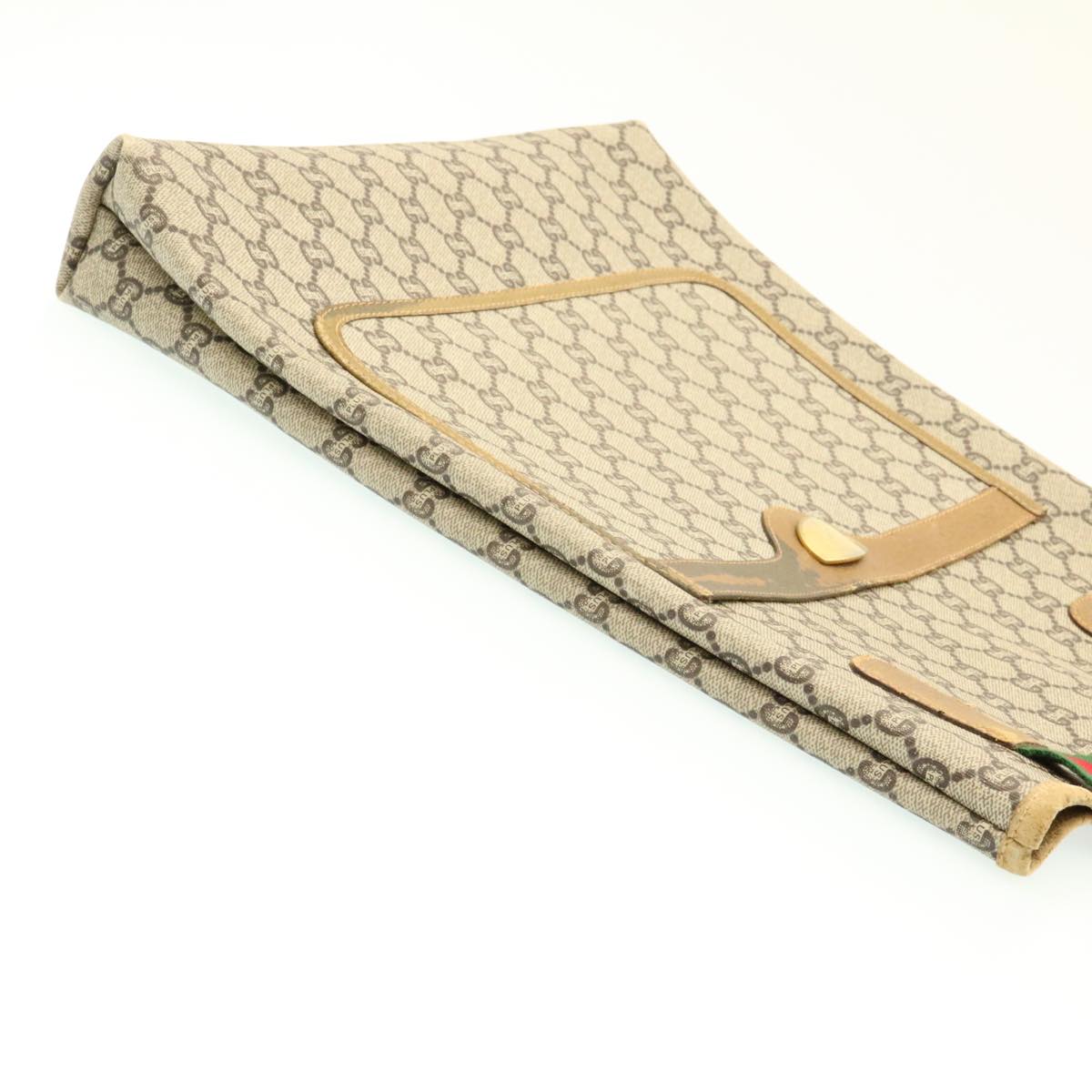 GUCCI Web Sherry Line GG Canvas Tote Bag Beige Red Green ms041