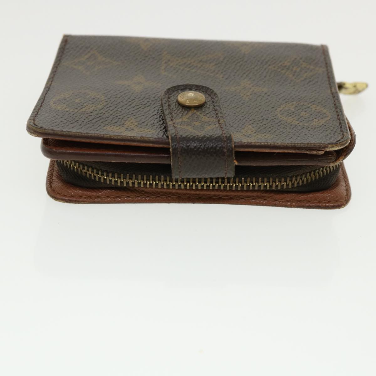 LOUIS VUITTON Monogram Compact Zip Bifold Wallet M61667 LV Auth ny161