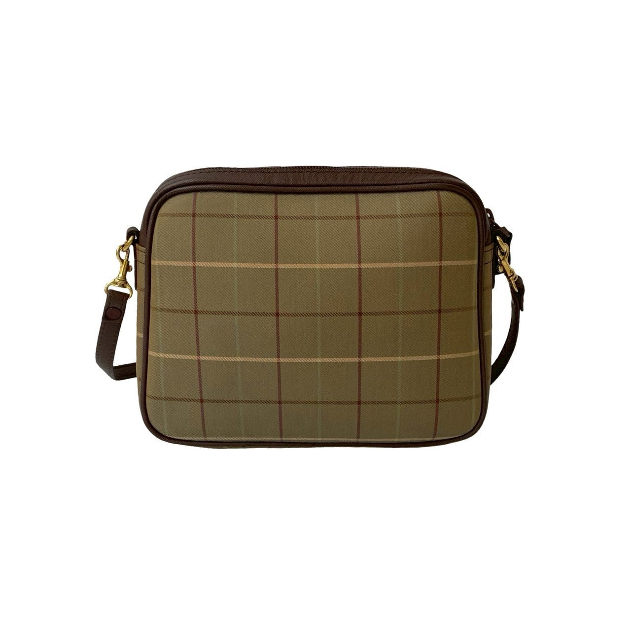 Burberrys Nova Check Leather Canvas Shoulder Bag