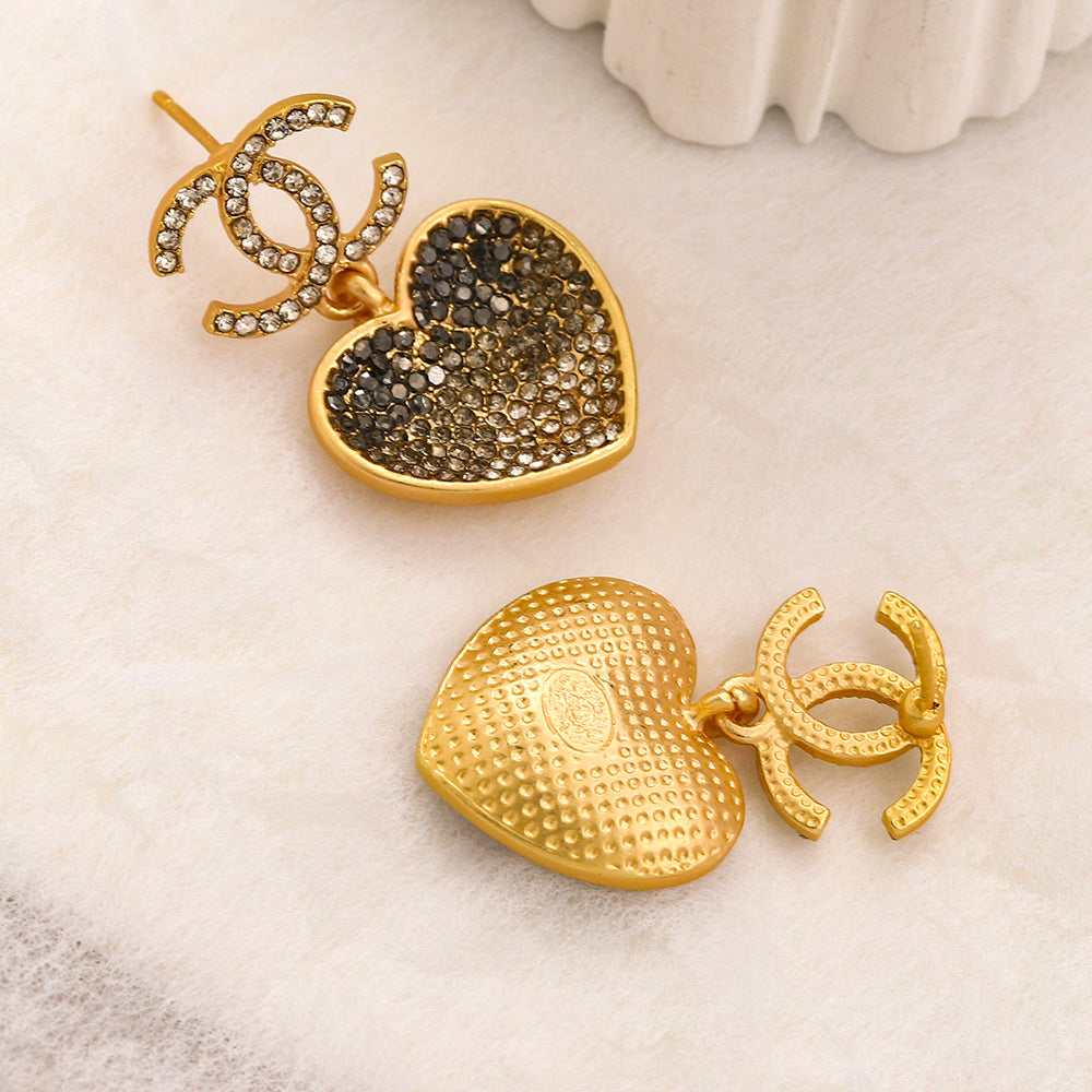 Chanel steel print earrings