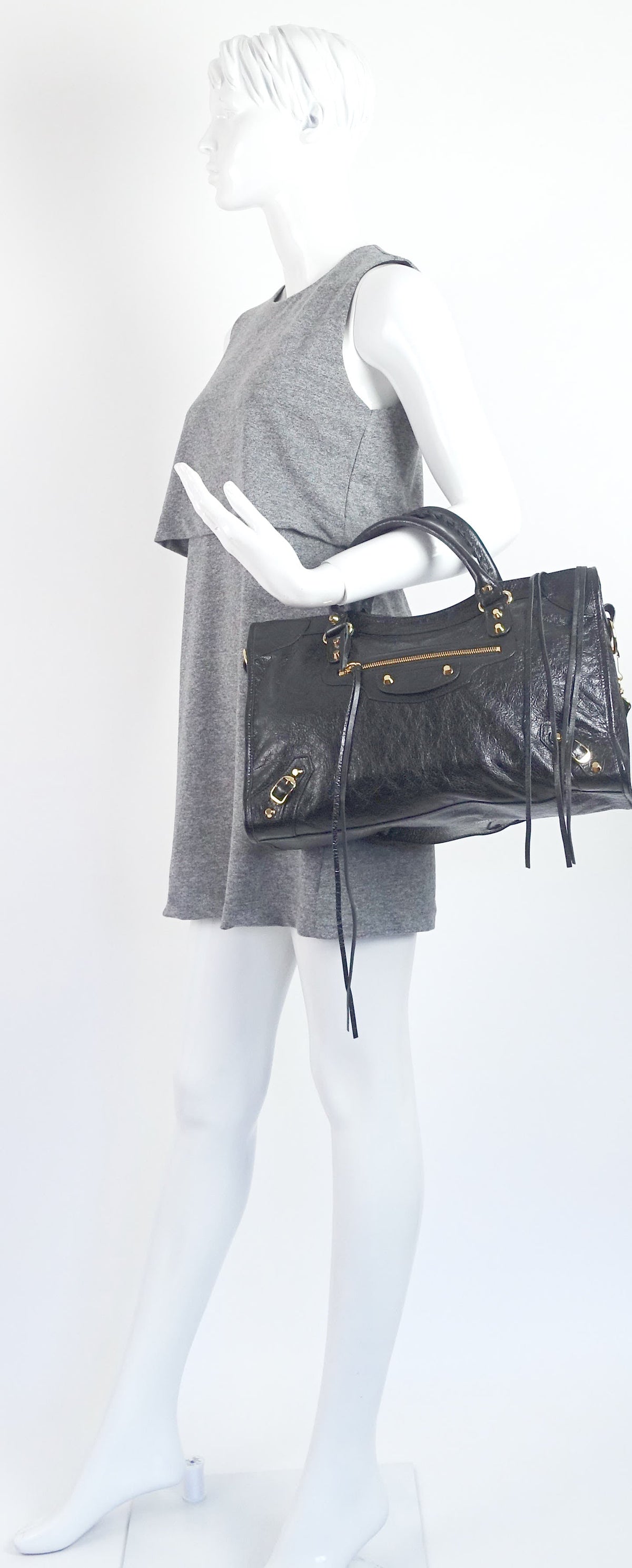 Classic Agneau Leather City Bag