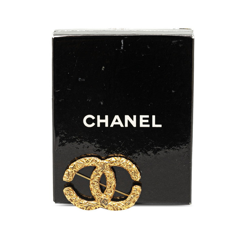 Chanel Vintage Coco Mark Brooch Gold Plated