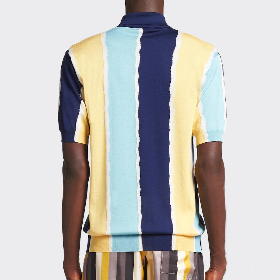 Silk jacquard polo shirt