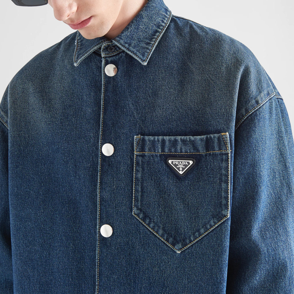Padded denim shirt