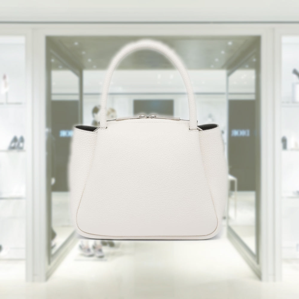 Leather mini handbag with zipper closure