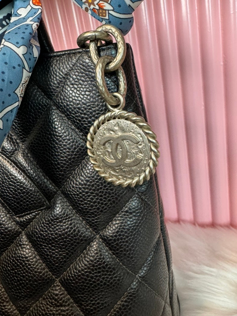 Chanel Medallion Tote Bag Black Caviar Leather