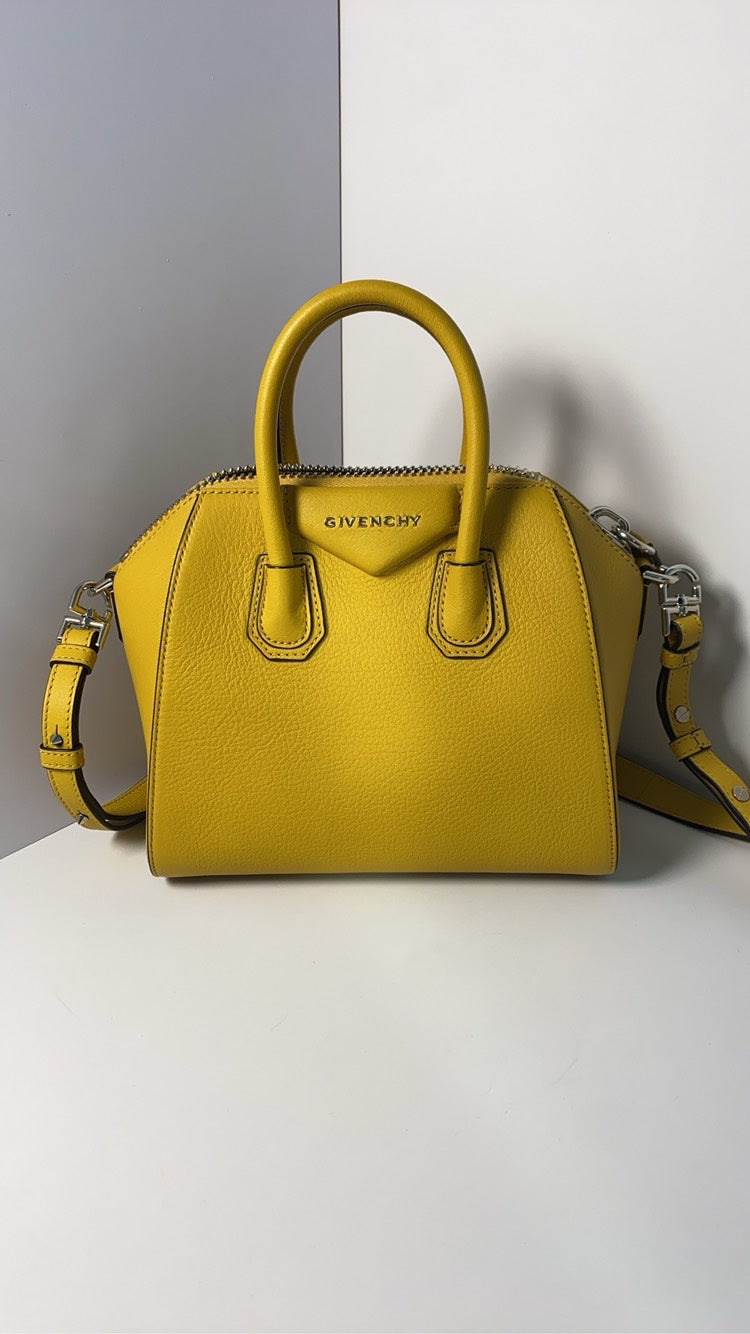 Givenchy Antigona Yellow Leather Mini Crossbody Bag