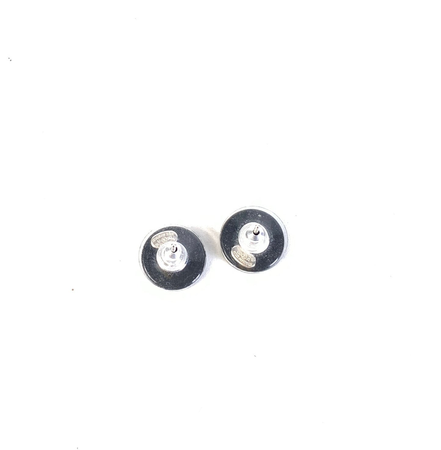 Chanel Earrings B-1957 Black Metal with Rhinestones