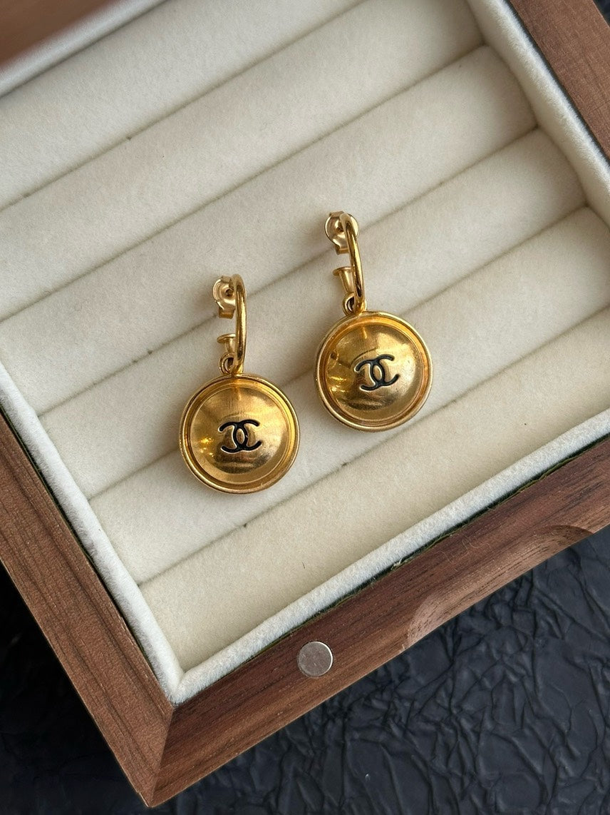Chanel Gold Statement Earrings #6E