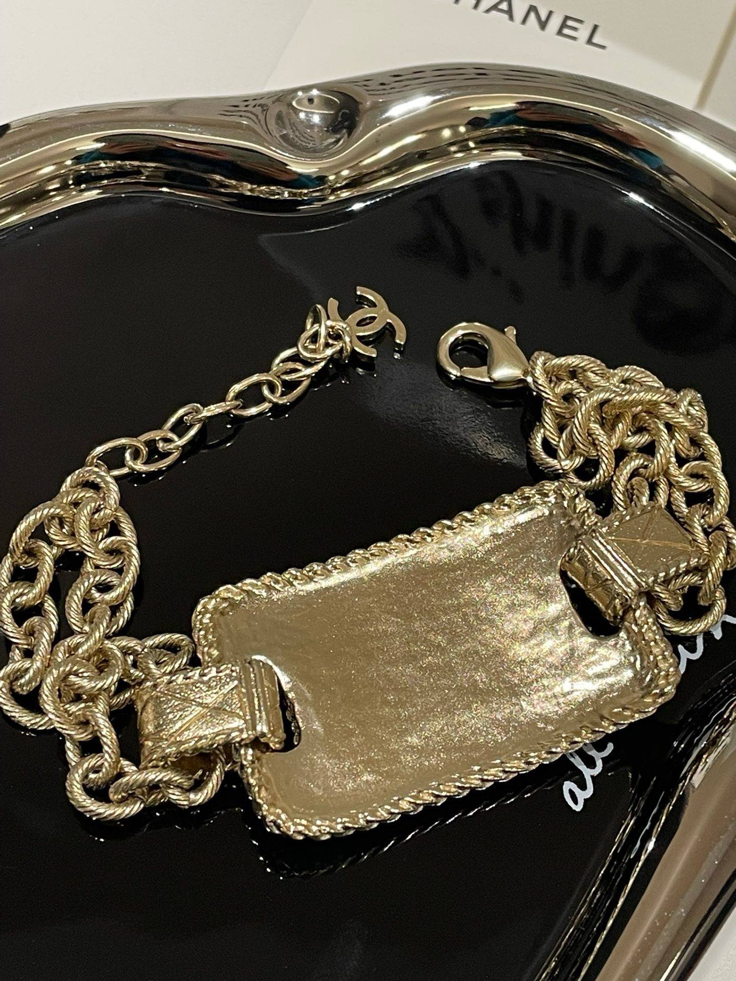 Chanel 21A Gold Plate Bracelet 17cm #13467