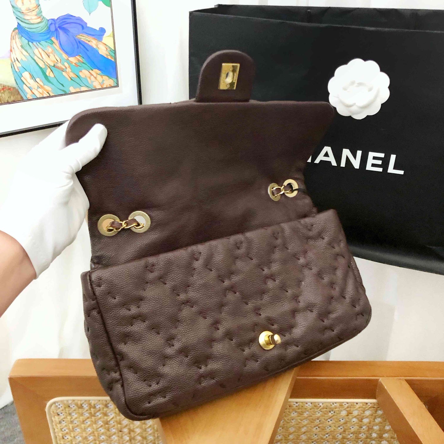 Chanel CF Brown Quilted Shoulder Bag