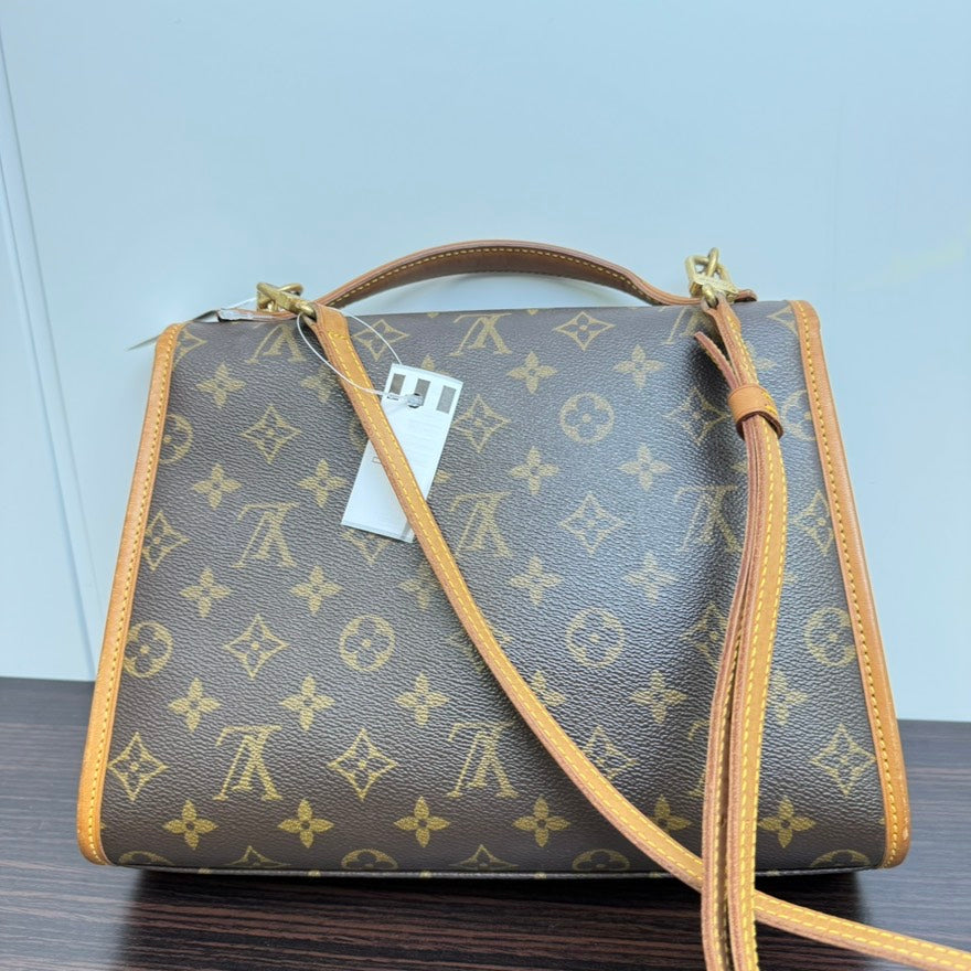Preloved Louis Vuitton Monogram 2way Bag LB109228 Brown Satchel/Top Handle Bag