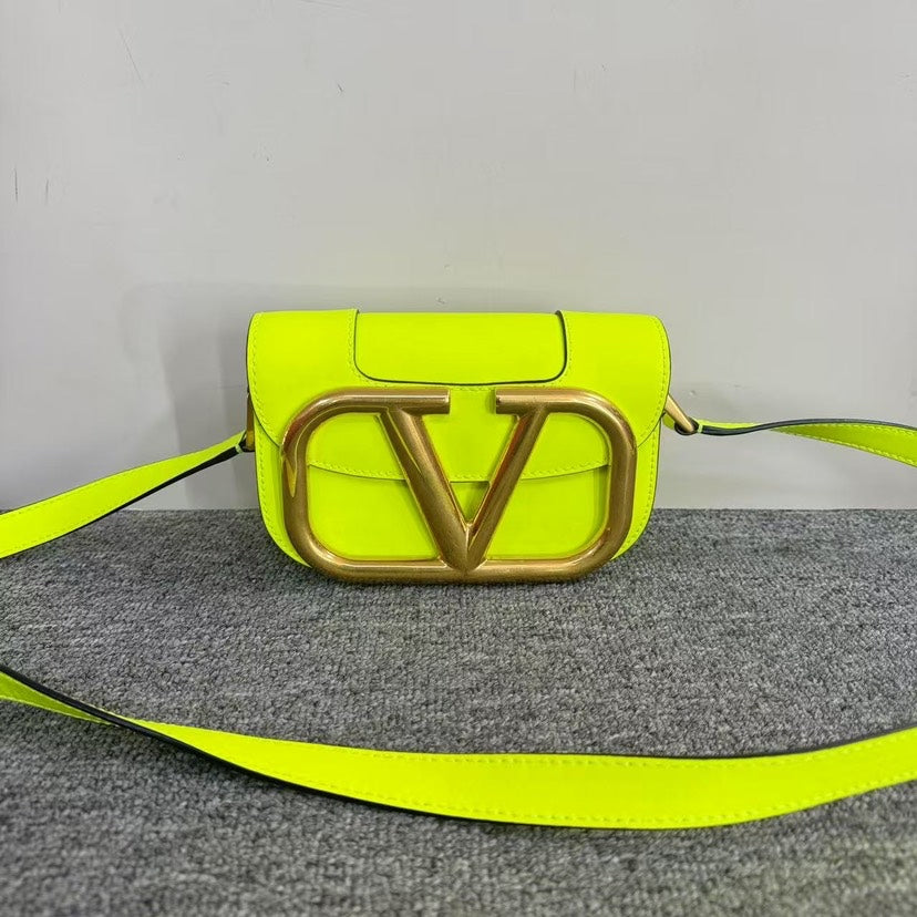 Preloved Valentino Garavani VLOGO Neon Yellow Crossbody Bag