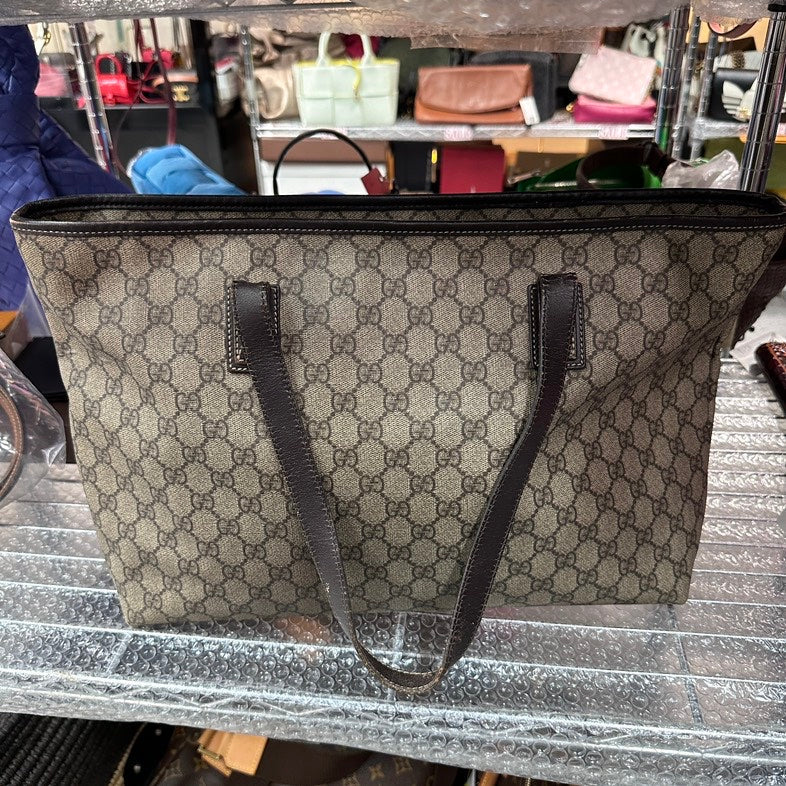 Gucci GG Monogram Beige Canvas Tote - Discounted Non-Refundable