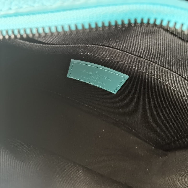 Louis Vuitton Mini Soft Trunk Bag in Turquoise Leather Crossbody Preloved
