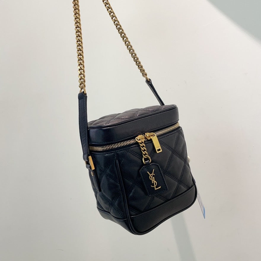 Preloved YSL Saint Laurent Vanity Bag Black Leather Crossbody