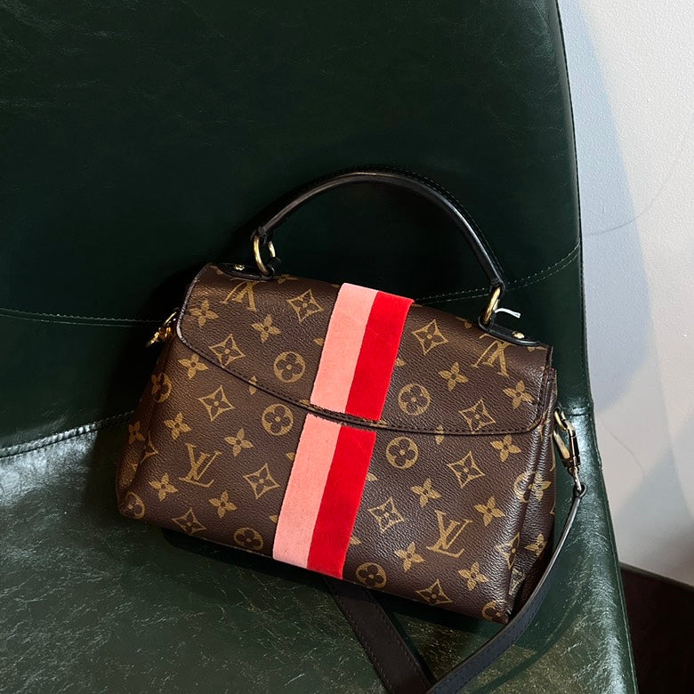 Preloved Louis Vuitton Monogram 2way Brown Leather Handbag AF628