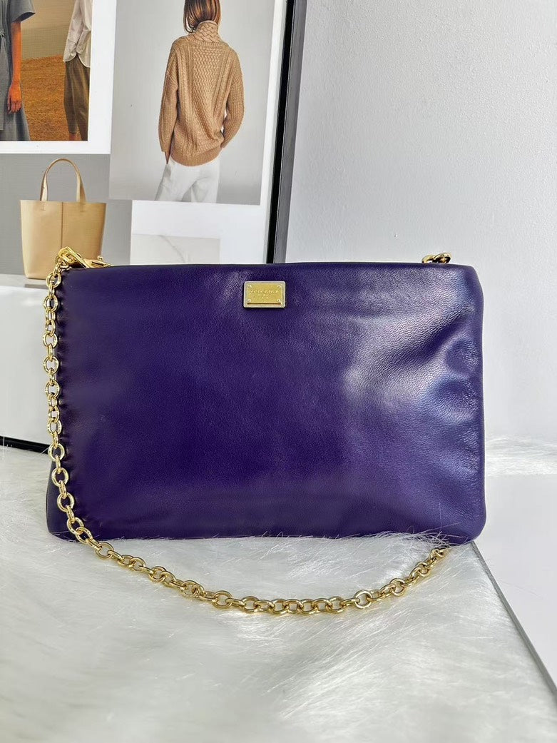 Dolce&Gabbana Colorful Heart Embellished Leather Crossbody Bag - Purple