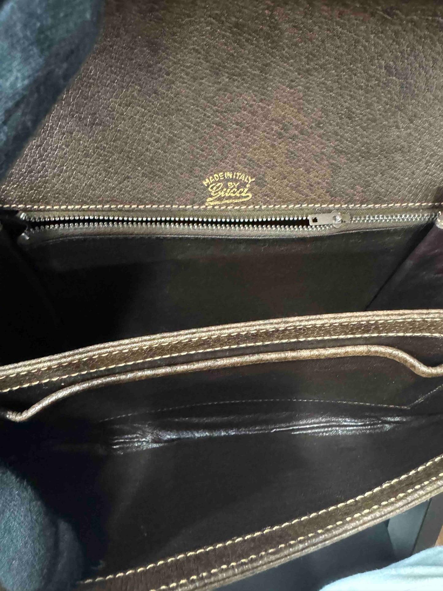 Gucci Vintage Shoulder Bag RE Brown Leather