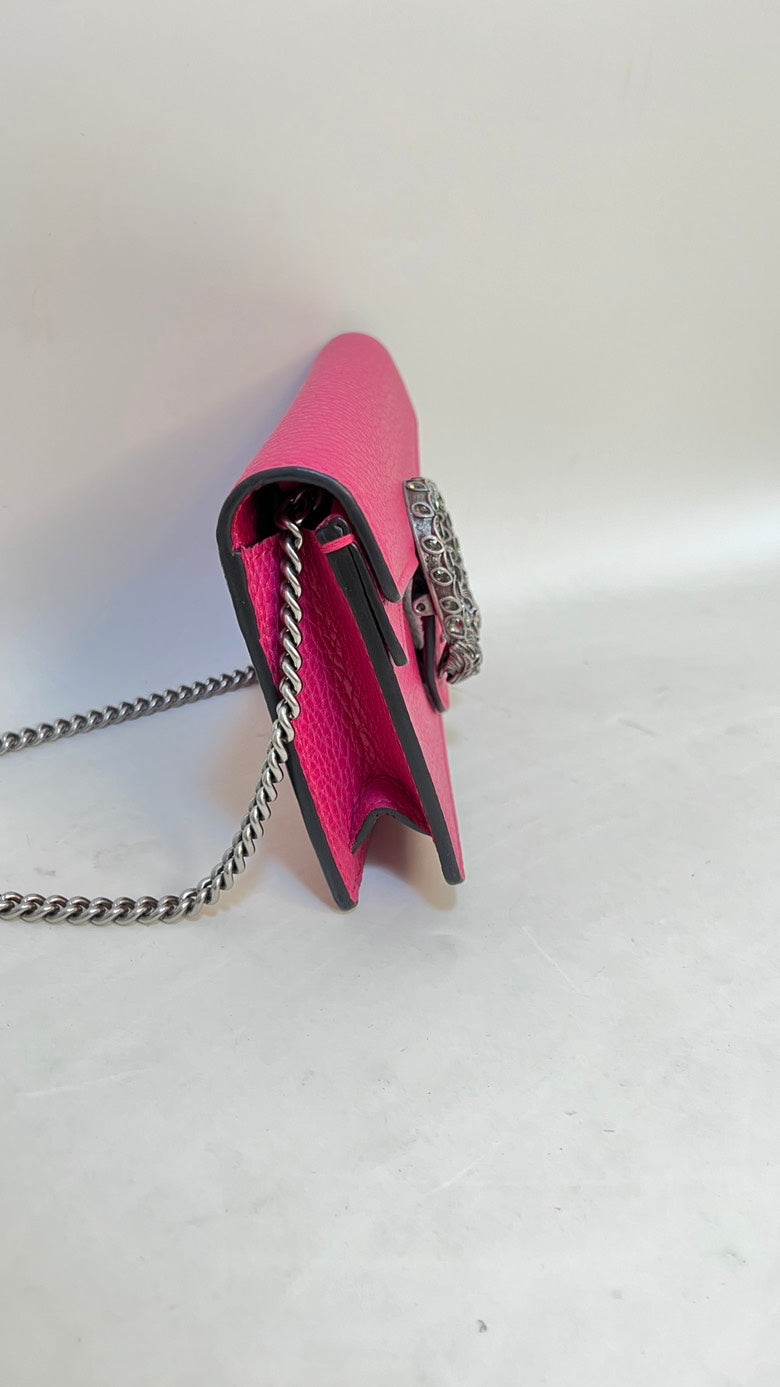 Gucci Dionysus Pink Leather Chain Wallet