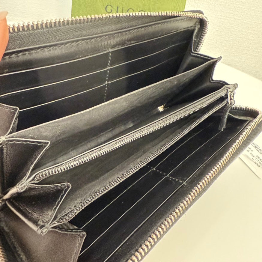 Gucci GG Leather Zippy Long Wallet FM