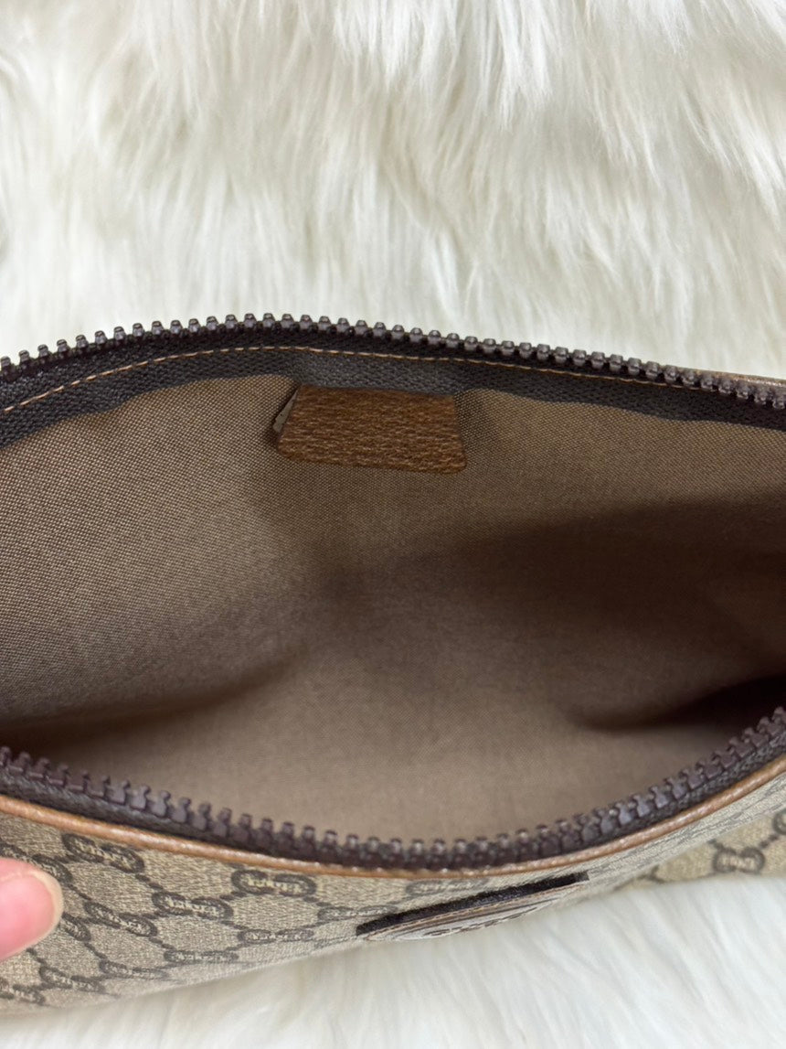 Vintage Gucci GG Monogram Beige Canvas Clutch Bag