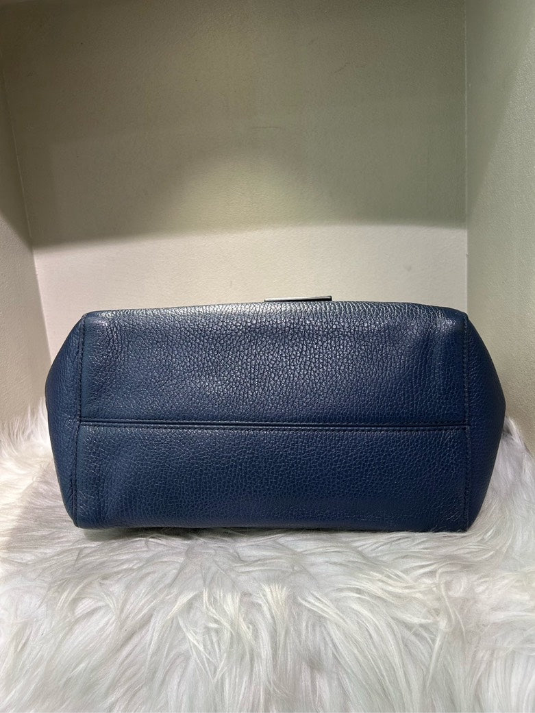 Gucci Blue Suede Top Handle Bag - Vintage Designer Handbag