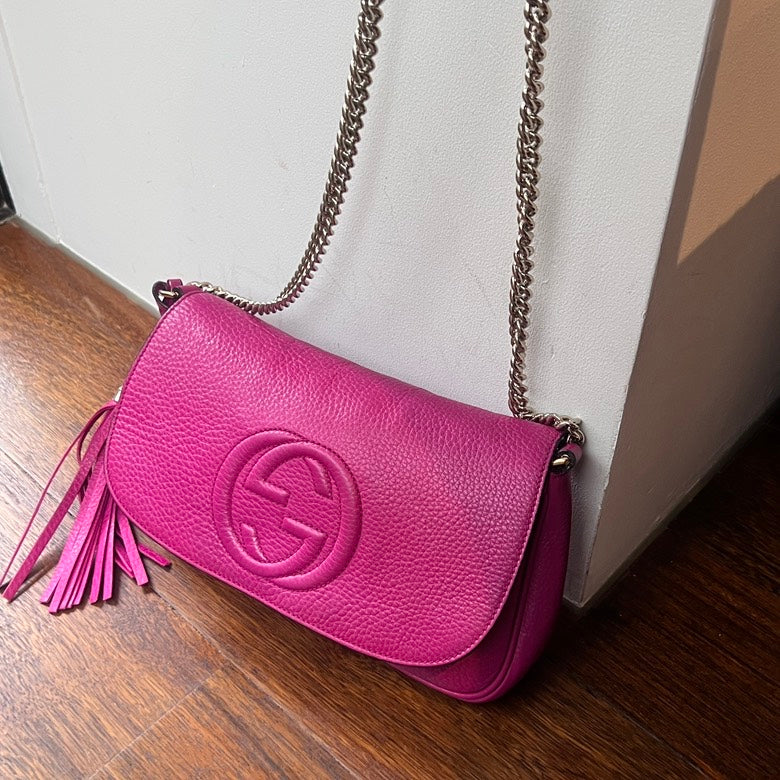 Gucci Soho Leather Chain Shoulder Bag AF