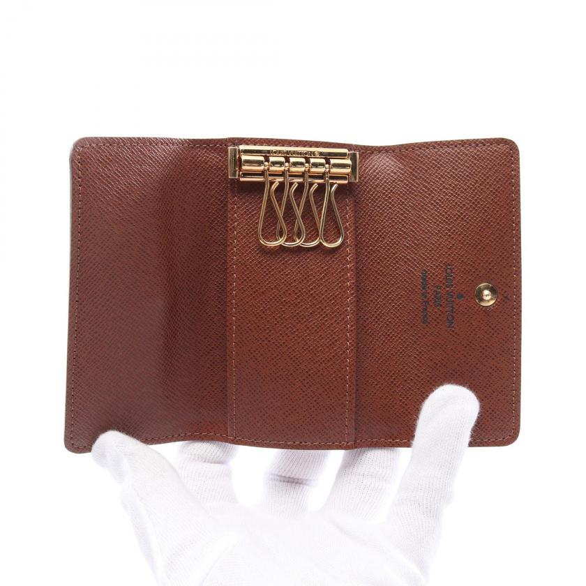 LOUIS VUITTON Multicle 4 Monogram 4 Ring Chain Key Case PVC Brown - Condition A