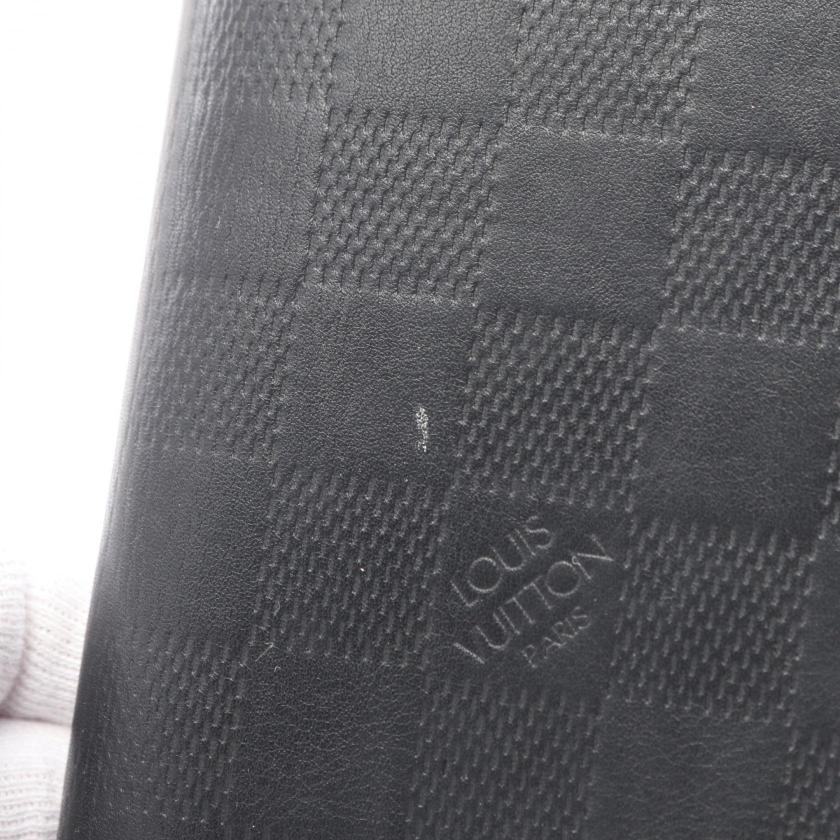 LOUIS VUITTON Portefeuil Brother Damier Infini Bi-fold Long Wallet Black Leather