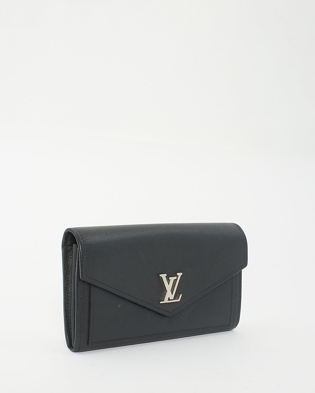 Louis Vuitton Black Leather My Lock Me Long Wallet