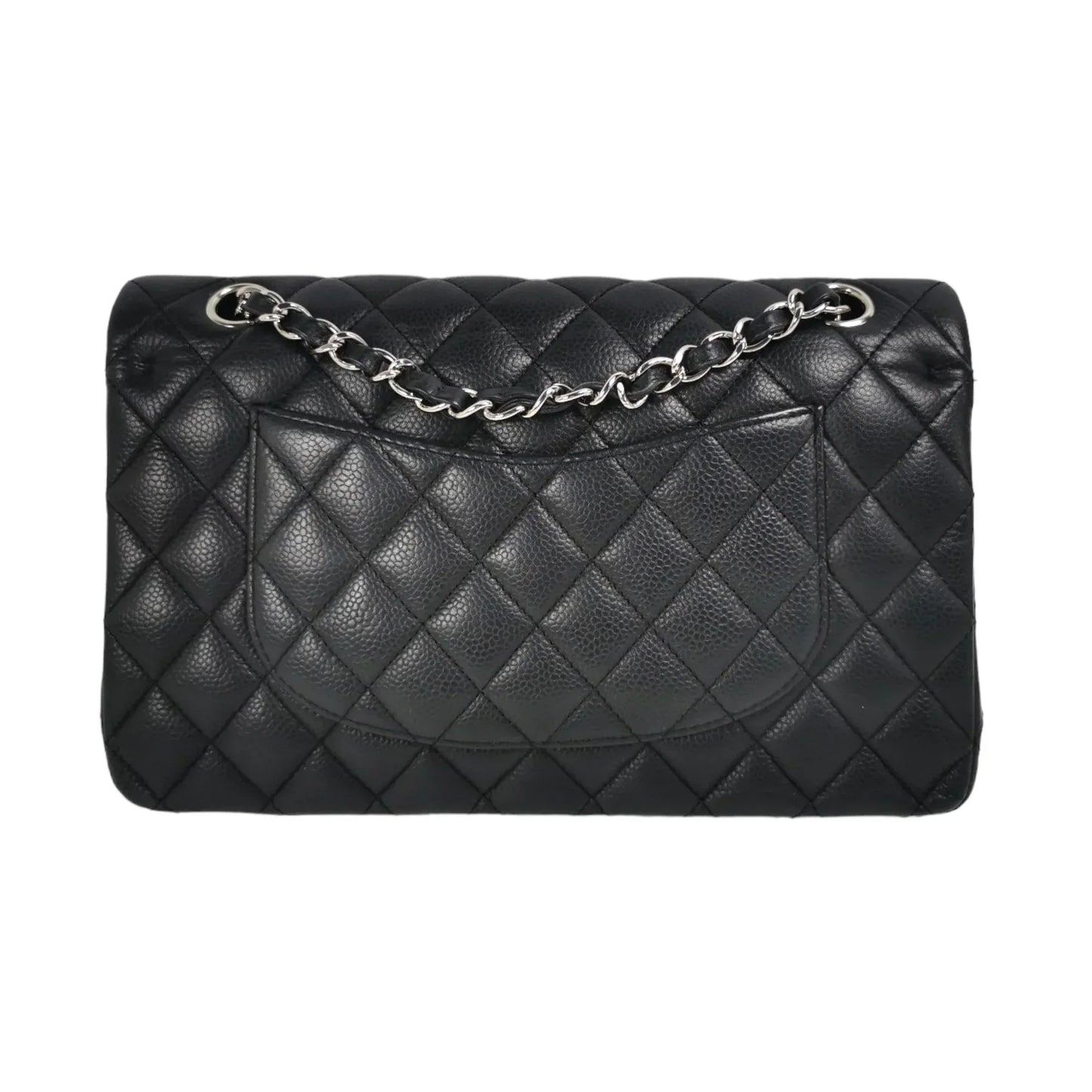 Chanel Classic Double Flap Medium Black Caviar Silver