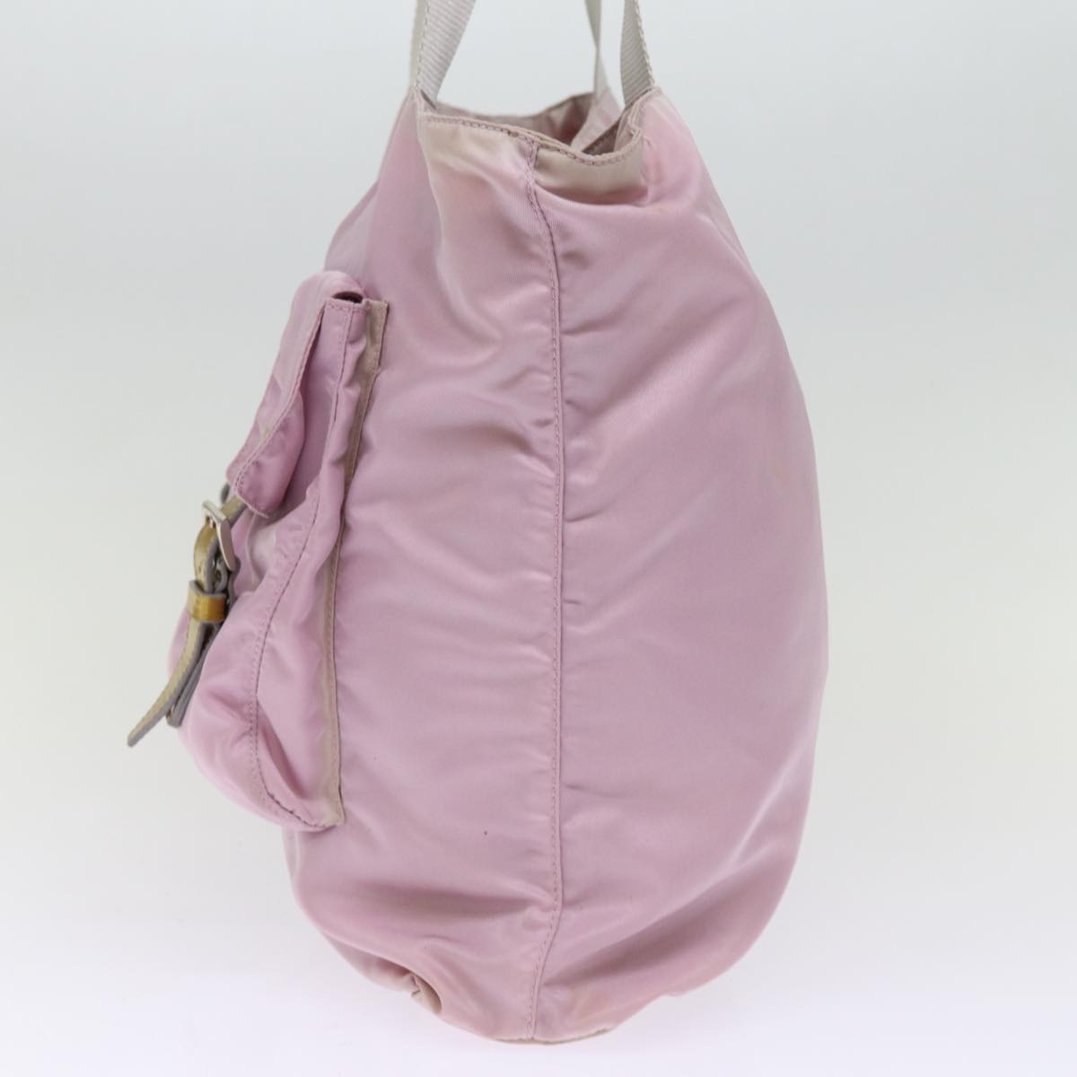 PRADA Tote Bag Nylon Pink Auth tb1095