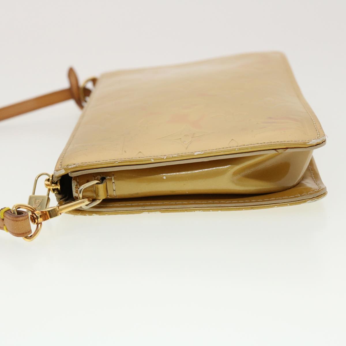 LOUIS VUITTON Monogram Vernis Lexington Accessory Pouch Beige M91010 Auth th3573