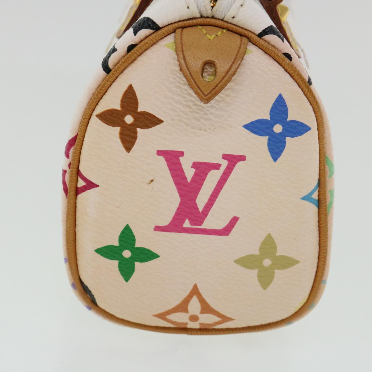 LOUIS VUITTON Monogram Multicolor Mini Speedy Hand Bag White M92645 Auth am915g