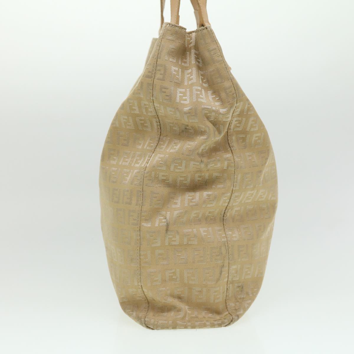 FENDI Zucchino Canvas Shoulder Bag Beige ti732
