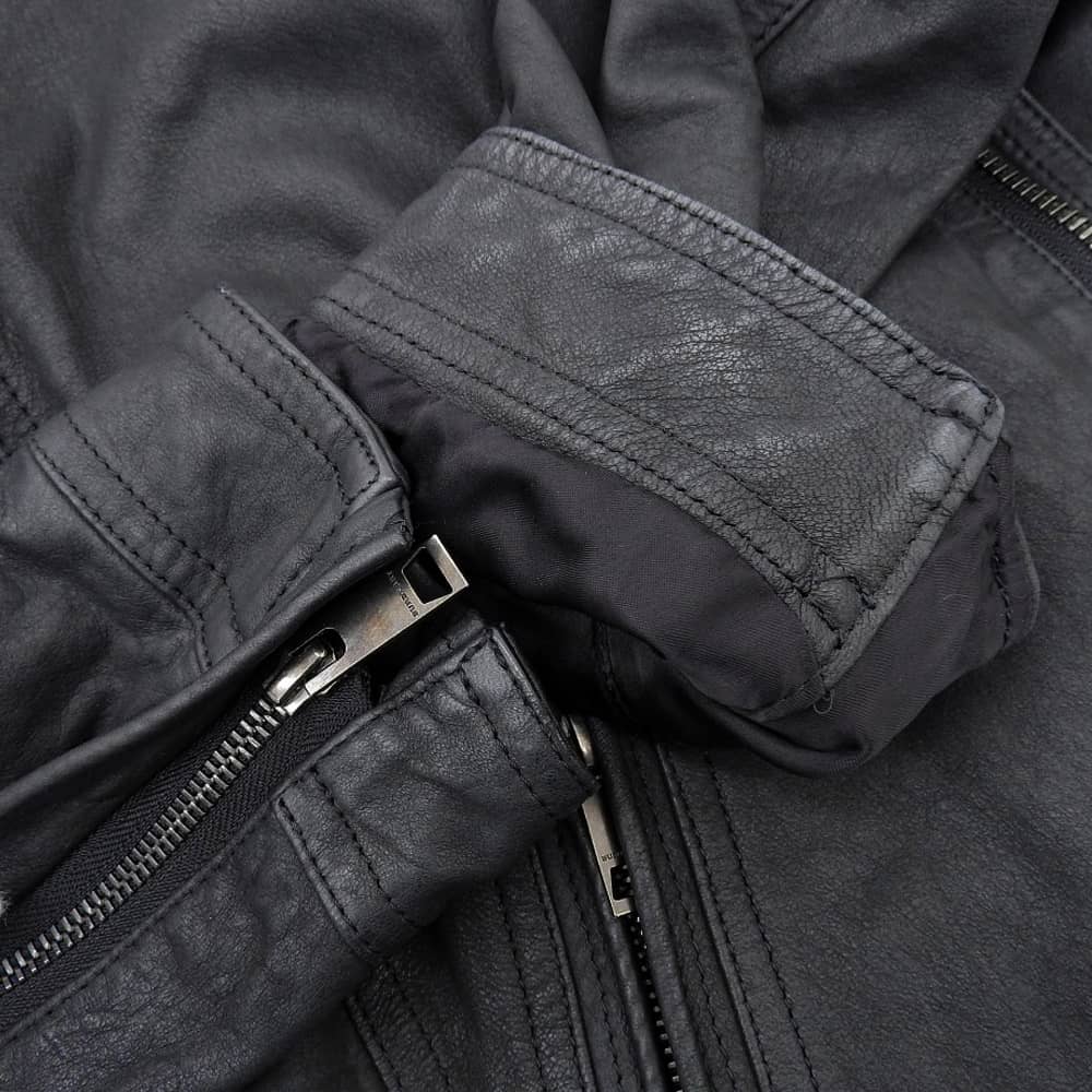 Burberry Leather Jacket Black Check