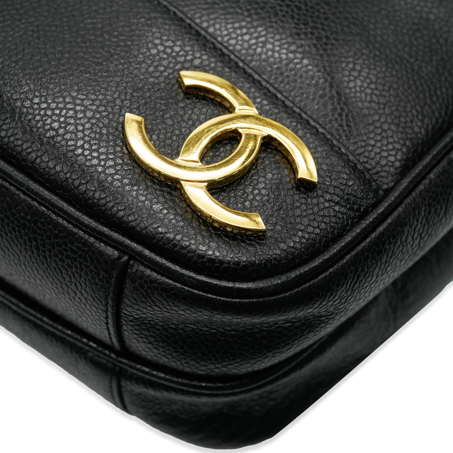 CHANEL Black Caviar Triple CC Chain Tote