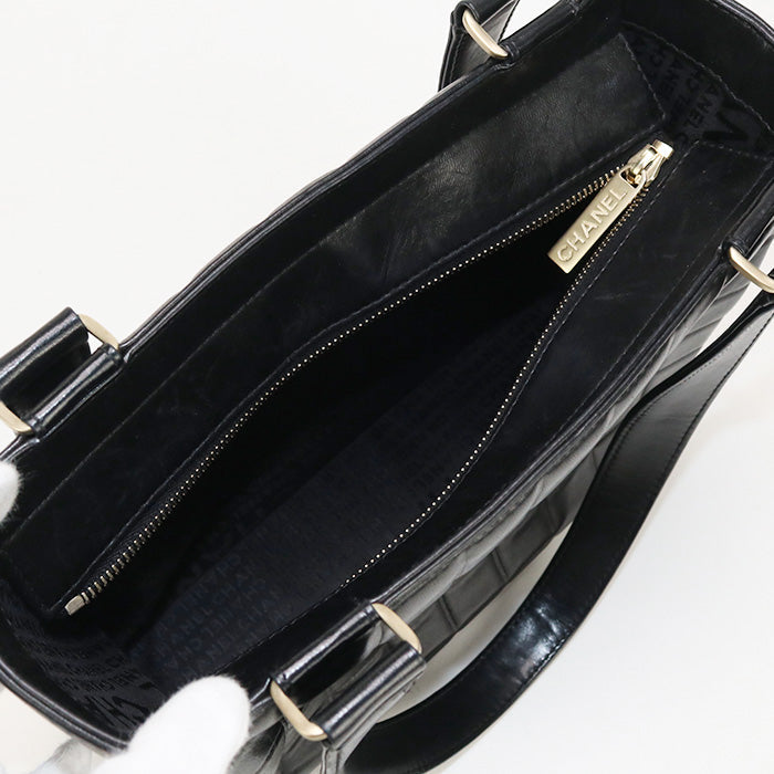 CHANEL 7301529 Tote Bag Chocolate bar COCO Mark Shoulder Bag lambskin black Women