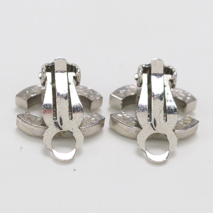 CHANEL Earring COCO Mark rhinestone jewelry metal,Rhinestone Silver Women