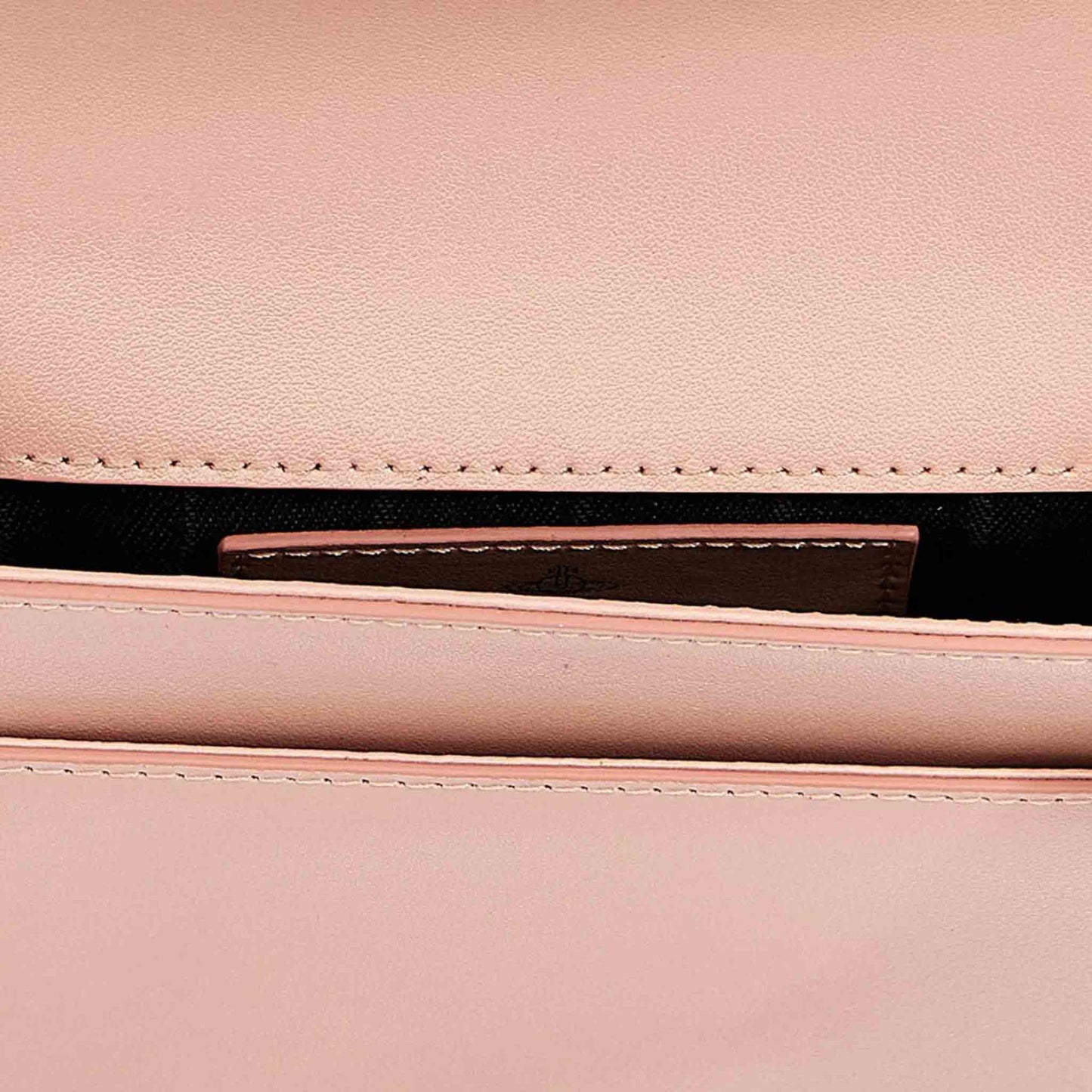 Vivienne Westwood Pearlised Leather Saddle Crossbody in Pink