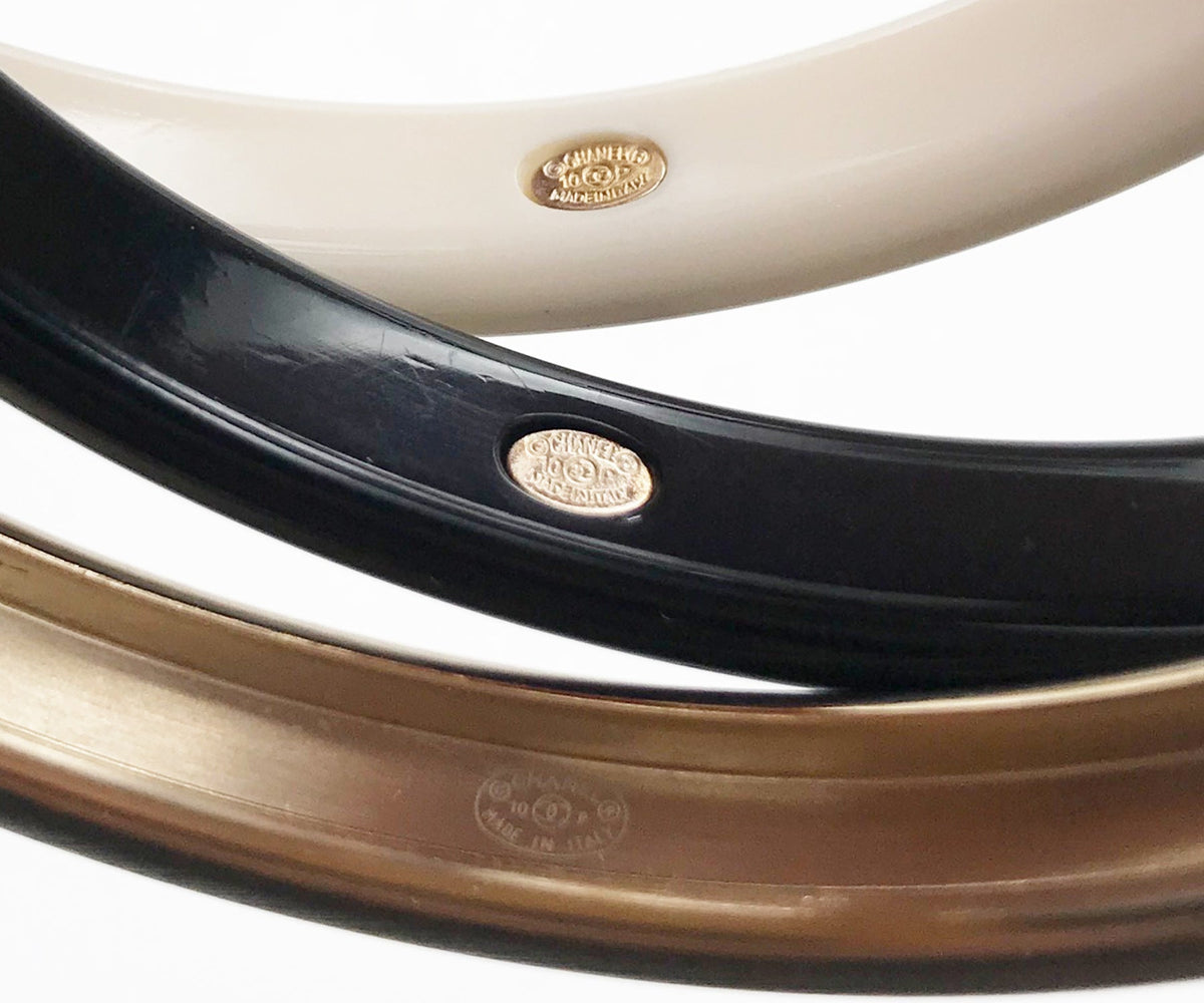 Top Quality Chanel Gold Ivory Black Love Arrow CC Bracelet Bangle