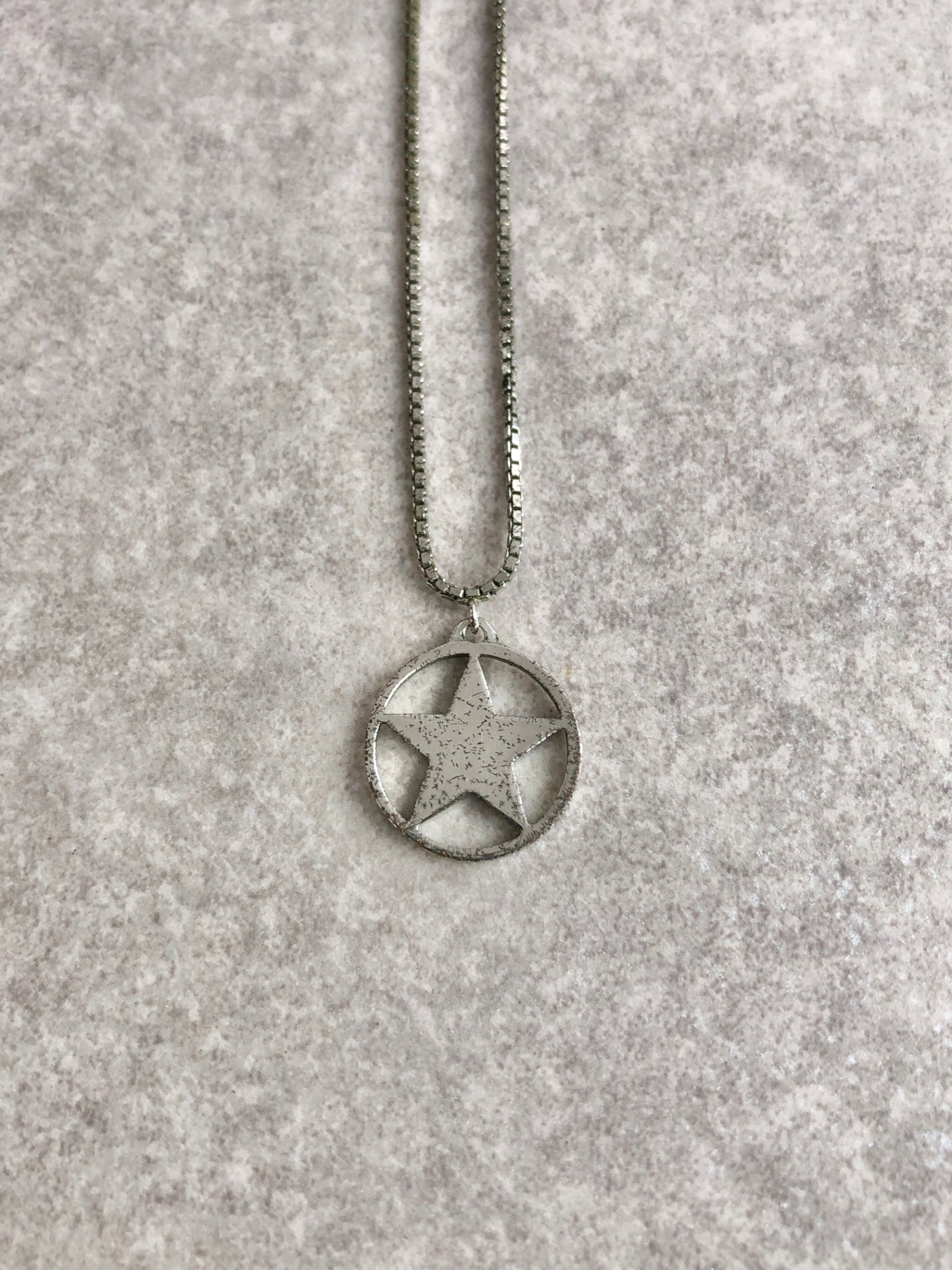 Christian Dior Star Motif Necklace Silver Vintage 37kear