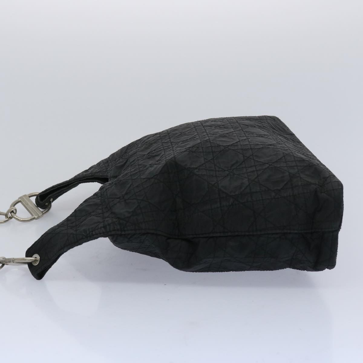 CHRISTIAN DIOR Lady Dior Canage Shoulder Bag Nylon Black Auth yk10434