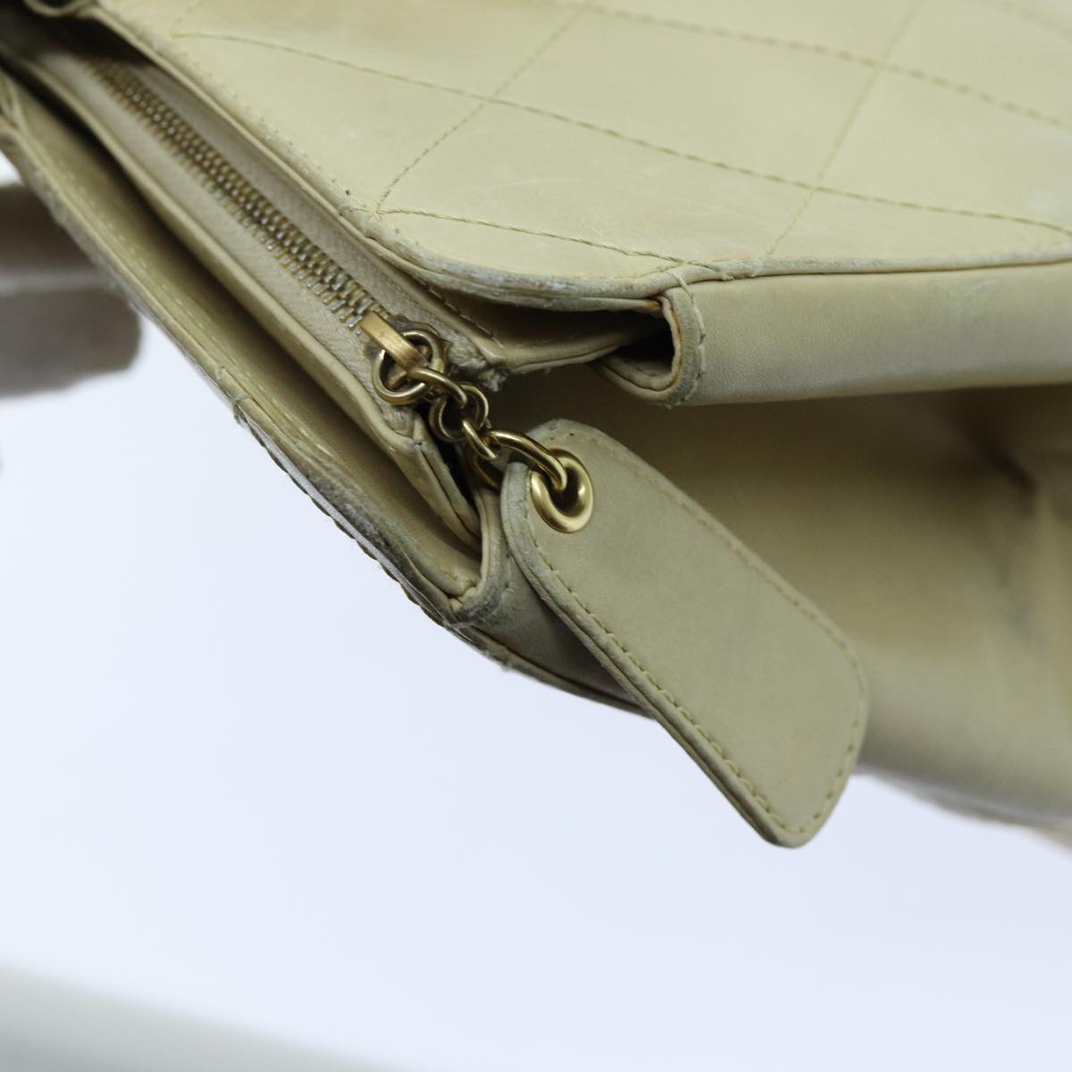 Top Quality Chanel Matelasse Chain Tote Bag Leather Beige CC Auth yk11588