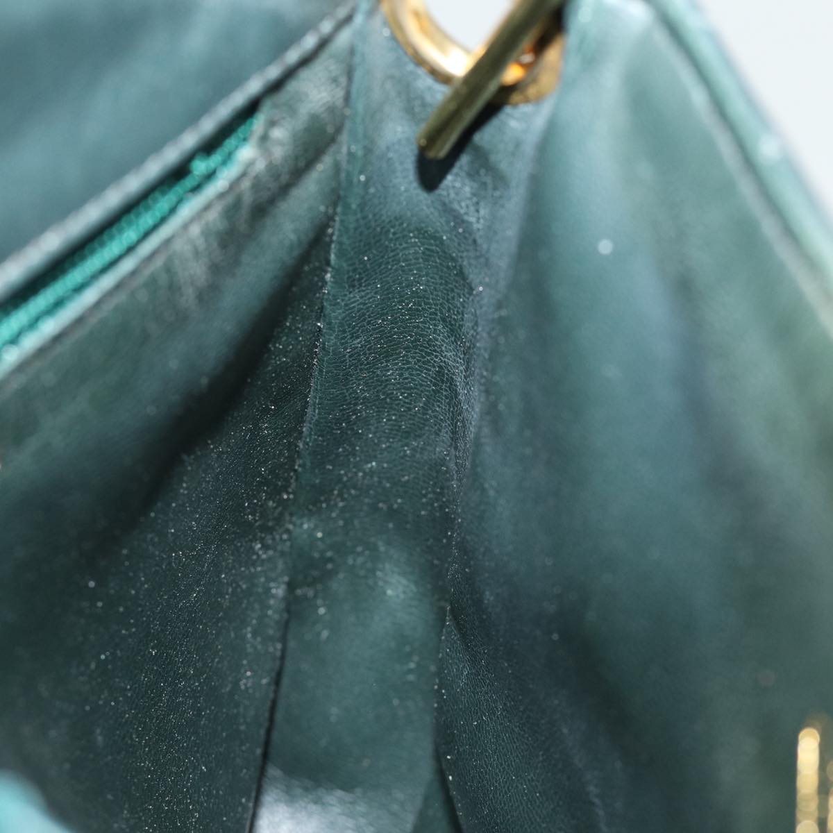 Top Quality Chanel Matelasse Turn Lock Chain Shoulder Bag Lamb Skin Green CC Auth yk12713A