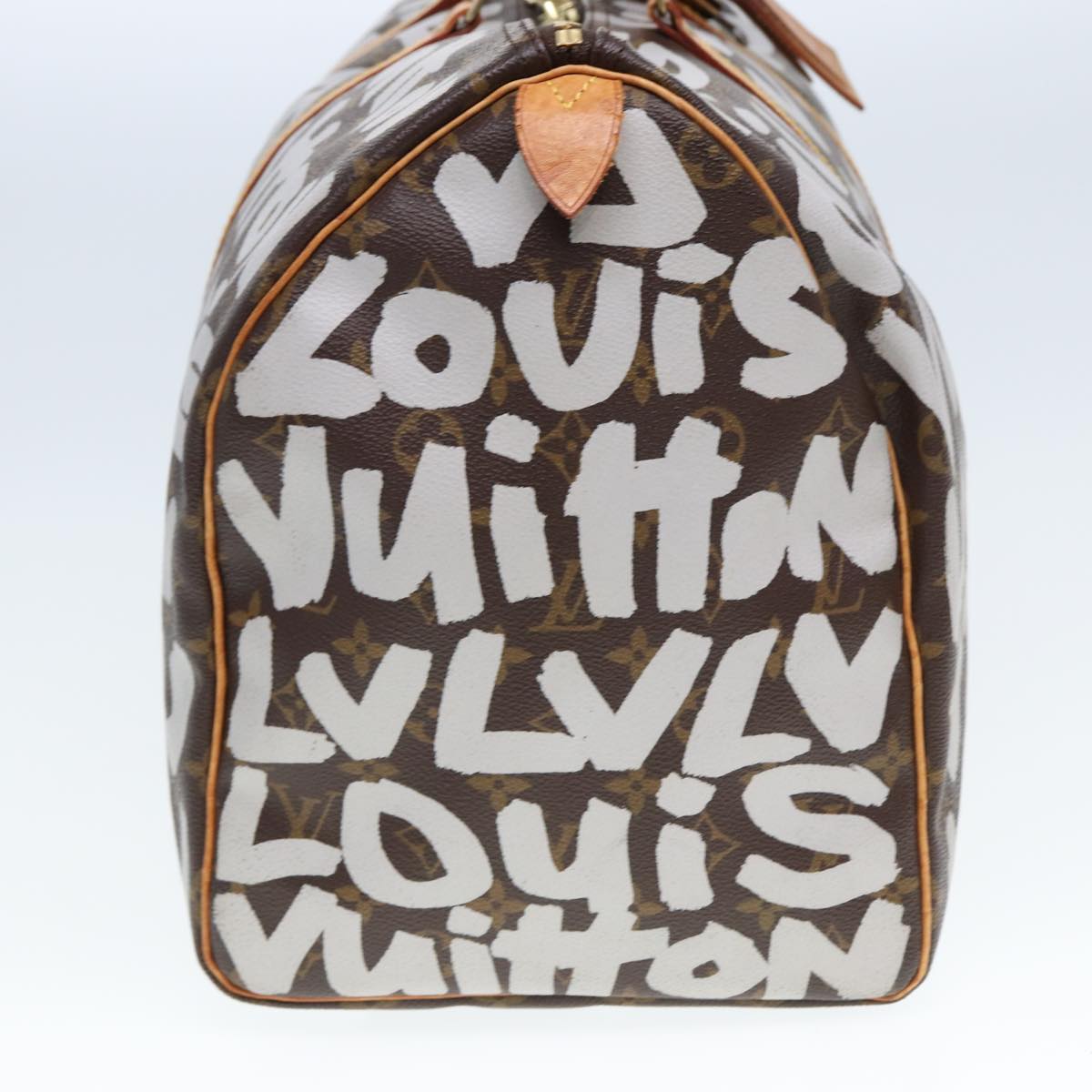 LOUIS VUITTON Monogram Graffiti Keepall 50 Boston Bag White M92197 Auth yk13043
